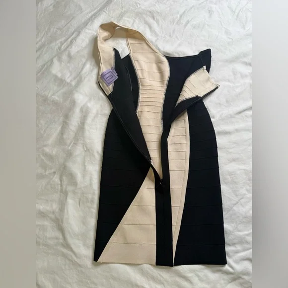 Herve Leger Marina Bandage Off The Shoulder Dress Large NWT Blush Pink - Picture 6 of 11